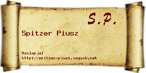 Spitzer Piusz névjegykártya